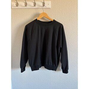 Womens Black Gap Crew Neck Pullover Sweatshirt Staple